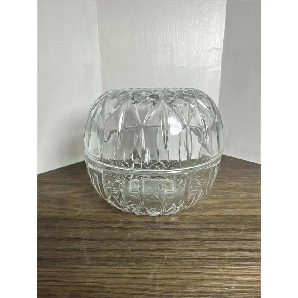 Vintage HomeCo Home Interior Indiana Glass Crystal Clear Cubist Globe Fairy Lamp